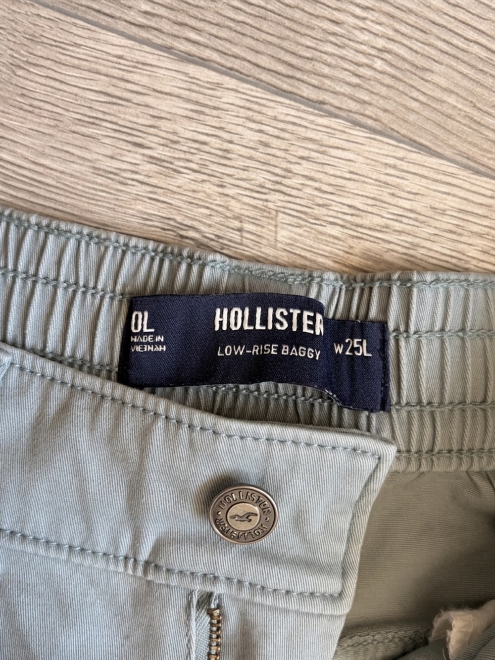 TALL Hollister Teal Straight-Leg Cargo Pants - Picture 2 of 4